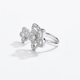 Elegant MINTYBOX S925 Sterling Sliver Flower Moissanite Rings for Women D Color Diamond Wedding Band Sparkly Fine Jewelry Certificated - Premium Fine Jewelry by Hennafy Jewel
