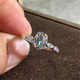 Elegant Moissanite Ring - Sterling Silver Fine Jewelry by Hennafy Jewel