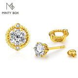 Elegant MINTYBOX New D Color Moissanite Earrings Real 925 Sterling Silver Passed the Diamond Tester Earrings for Women for Gilft Jewelry - Premium Fine Jewelry by Hennafy Jewel