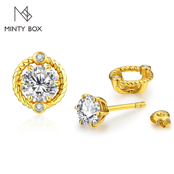 Elegant MINTYBOX New D Color Moissanite Earrings Real 925 Sterling Silver Passed the Diamond Tester Earrings for Women for Gilft Jewelry - Premium Fine Jewelry by Hennafy Jewel