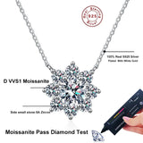 Elegant Moissanite Necklace - Gold Plated Sterling Silver Pendant by Hennafy Jewel