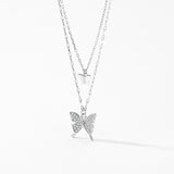 Elegant Cubic Zirconia Necklace - Gold Plated Sterling Silver Pendant by Hennafy Jewel
