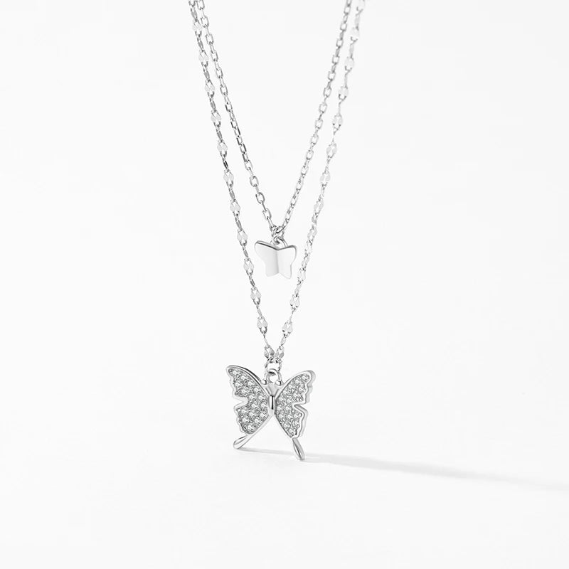 Elegant Cubic Zirconia Necklace - Gold Plated Sterling Silver Pendant by Hennafy Jewel