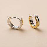 Double Layer Silver & Gold Hoop Earrings