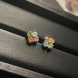 Vintage Natural Tourmaline Stud Earrings