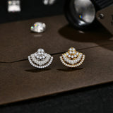 Luxury MINTYBOX S925 Sterling Silver Diamond Moissanite Stud Earrings for Women 18k White Gold Plated Luxury Wedding Fine Jewelry - Premium Fine Jewelry by Hennafy Jewel
