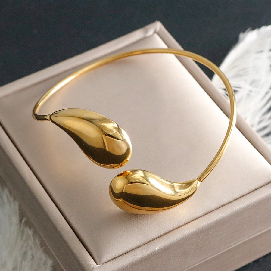 Minimalist Water Drop Bracelet Bangle for Women Girl Minimalist Ins Cuff Bracelet Stylish High End Steel Jewelry. - Premium Fine Jewelry by Hennafy Jewel