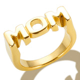 Elegant New Fashion Glossy Letters Stainless Steel Ring for Women Men Mom SIS Dad High Quality Polish Jewelry Father's Mother's Day Gift - Premium Fine Jewelry by Hennafy Jewel