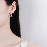 Elegant JECIRCON 925 Sterling Silver Drop Earrings for Women Round Moissanite Earrings Plated PT950 Gold Jewelry Factory Sales Wholesale - Premium Fine Jewelry by Hennafy Jewel