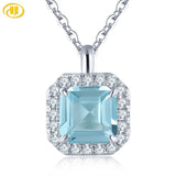 Elegant Natural Sky Blue Topaz Sterling Silver Pendants 4 Carats Genuine Light Blue Gemstone Pure Clean Quality S925 Fine Jewelrys - Premium Fine Jewelry by Hennafy Jewel