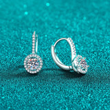 Elegant JECIRCON S925 Sterling Silver Hoop Earrings Plated  PT950 Gold Round Bag 0.5ct Moissanite Ear Buckle Simple Jewelry Wedding Gift - Premium Fine Jewelry by Hennafy Jewel