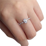 Elegant Moissanite Ring - Sterling Silver Fine Jewelry by Hennafy Jewel
