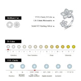 Elegant MINTYBOX S925 Sterling Sliver Flower Moissanite Rings for Women D Color Diamond Wedding Band Sparkly Fine Jewelry Certificated - Premium Fine Jewelry by Hennafy Jewel