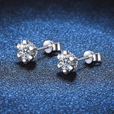 Classic JECIRCON Women Earrings 925 Sterling Silver Moissanite Stud Earrings Full of Diamonds Classic 6 Claw Fashion Simple Earr Jewelry - Premium Fine Jewelry by Hennafy Jewel