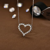 Elegant MINTYBOX Solid 925 Silver Moissanite Necklace for Women Heart Shape Diamond Engagement Wedding Luxurly Sparkling Jewelry Gift - Premium Fine Jewelry by Hennafy Jewel