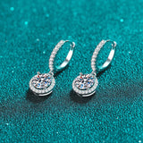 Elegant JECIRCON 925 Sterling Silver Drop Earrings for Women Round Moissanite Earrings Plated PT950 Gold Jewelry Factory Sales Wholesale - Premium Fine Jewelry by Hennafy Jewel