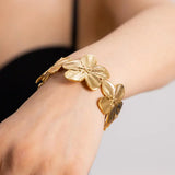 Elegant Gemstone Bracelet - Gold Plated Sterling Silver Bangle by Hennafy Jewel