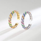 Retro Zircon Color Ring — 925 Sterling Silver