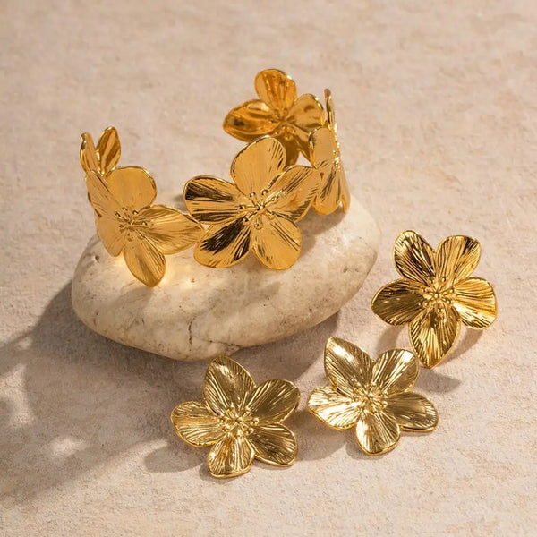 Elegant Gemstone Bracelet - Gold Plated Sterling Silver Bangle by Hennafy Jewel