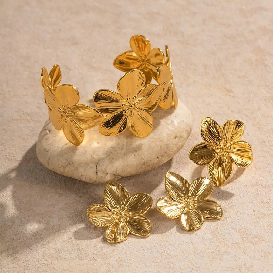 Elegant Gemstone Bracelet - Gold Plated Sterling Silver Bangle by Hennafy Jewel