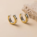 Double Layer Silver & Gold Hoop Earrings