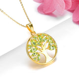 Classic Natural Peridot Sterling Silver Pendant Yellow Gold Plated 1.5 Carats Genuine Gemstone Classic Romantic Women's Anniversary Gift - Premium Fine Jewelry by Hennafy Jewel