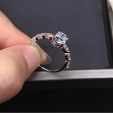 Elegant Moissanite Ring - Sterling Silver Fine Jewelry by Hennafy Jewel