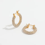 Lumina CZ Pavé Hoop Earrings — Waterproof Stainless Steel