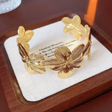 Elegant Gemstone Bracelet - Gold Plated Sterling Silver Bangle by Hennafy Jewel