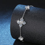 Elegant Moissanite Bracelet - Gold Plated Sterling Silver Bangle by Hennafy Jewel