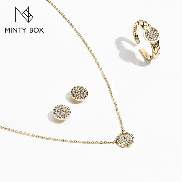 VVS1 Moissanite 18K Gold Plated Jewelry Set