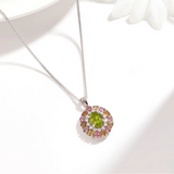 Delicate Gemstone Necklace - Gold Plated Sterling Silver Pendant by Hennafy Jewel
