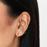 Sterling Silver Zircon Flower Cartilage Stud Earrings